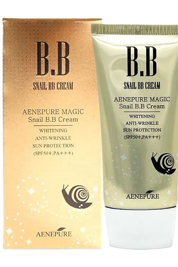 Ekel BB крем с улиточным муцином Aenepure Magic SPF50 PA+++, 50 мл KRISTALLER, муцин улитки - фото 2
