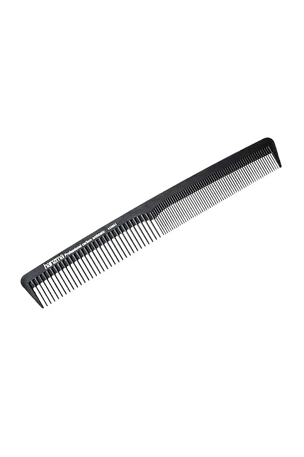 Harizma Расчёска комбинированная узкая / Carbon 10663, 18 см, черный KRISTALLER, черный - фото 2