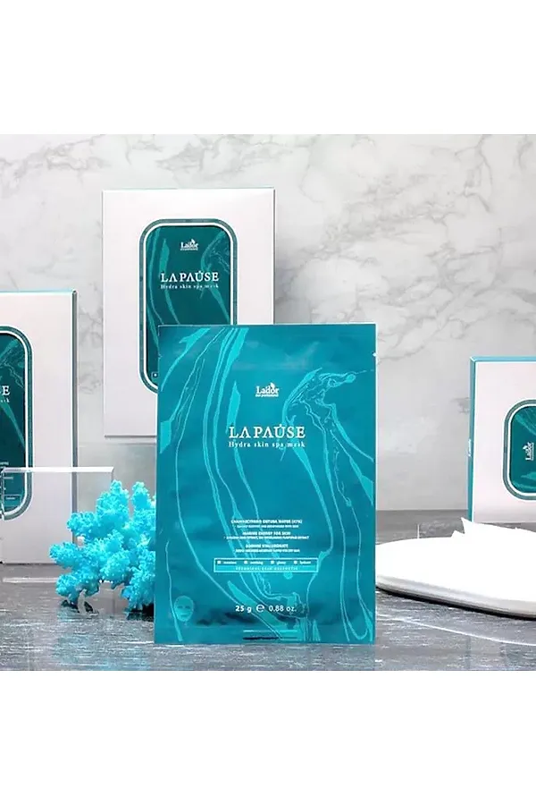Lador Увлажняющая маска для лица с морским коллагеном и кипарисовой водой / La-Pause Hydra Skin Spa Mask, 25 г KRISTALLER, зелёный - фото 2