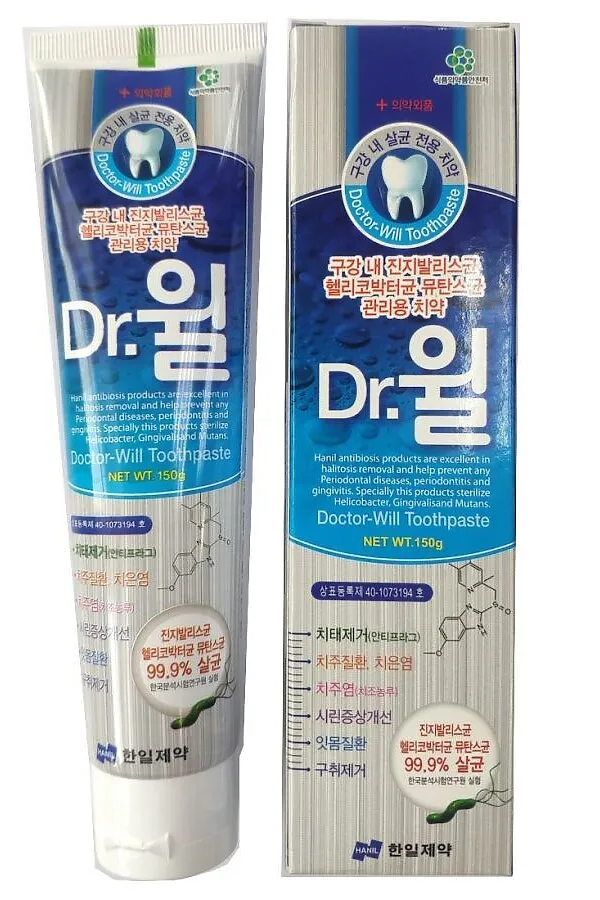Hanil Зубная паста с антибактериальным экстрактом / Dr. Will Toothpaste, 150 мл KRISTALLER, белый - фото 2