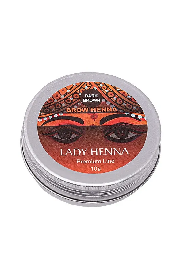 Lady Henna Краска для бровей на основе хны / Premium Line, тёмно-коричневая, 10 г KRISTALLER, тёмно-коричневый - фото 2