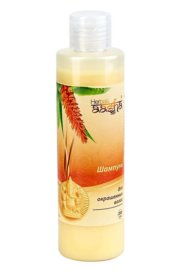 Aasha Herbals Шампунь для окрашенных волос, 200 мл KRISTALLER, жёлтый - фото 2