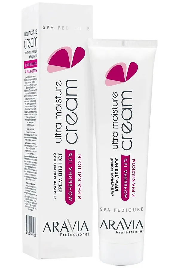 Aravia Крем для ног ультраувлажняющий с мочевиной (15%) и PHA-кислотами / Ultra Moisture Cream, 100 мл KRISTALLER, белый - фото 2