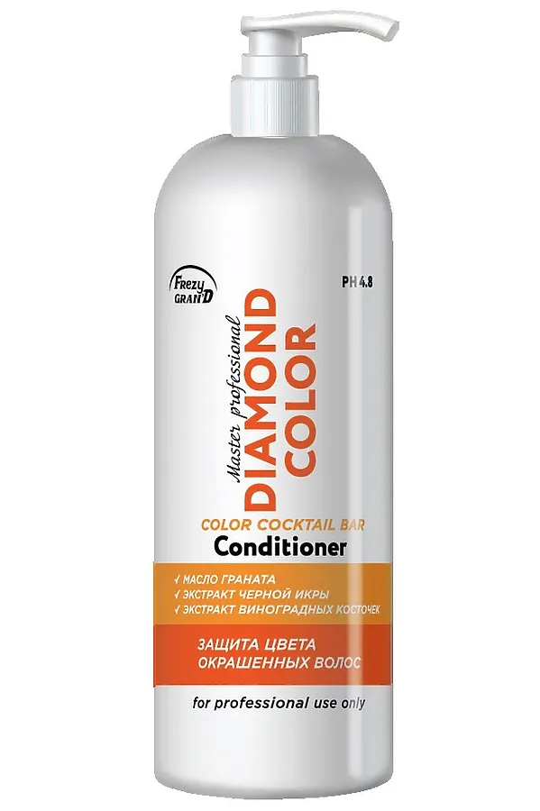 Frezy Grand Кондиционер для окрашенных волос с экстрактом чёрной икры / Diamond Color PH 4.8, 1000 мл KRISTALLER, бесцветный - фото 2