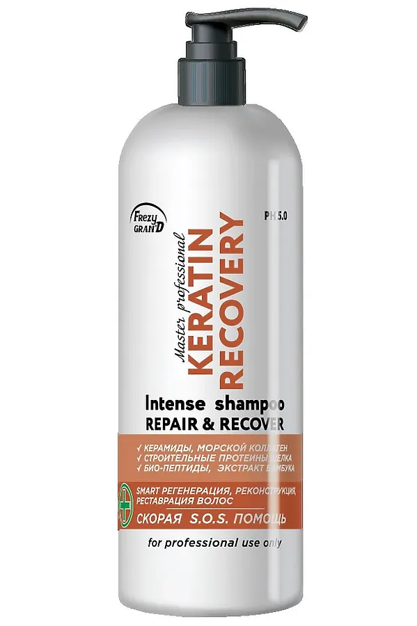 Frezy Grand Шампунь для регенерации и реконструкции волос / Keratin Recovery PH 5.0, 1000 мл KRISTALLER, белый - фото 2