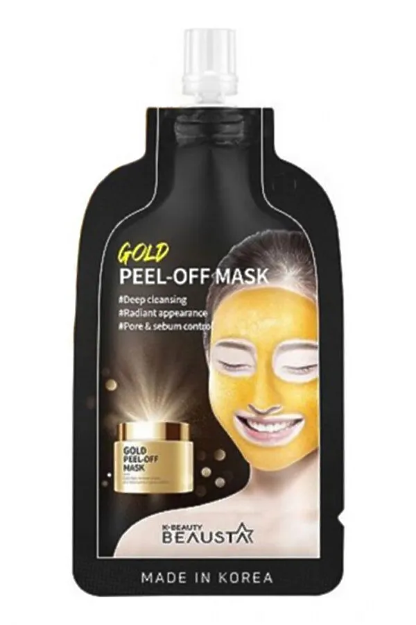 Beausta Маска-плёнка для лица очищающая с частицами золота / Gold Peel Off Mask, 20 мл KRISTALLER, золотой - фото 2