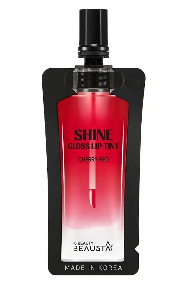 Beausta Тинт для губ / Shine Gloss Lip tint #1 Cherry Red, вишнево-красный, 4 мл KRISTALLER, вишнево-красный - фото 2