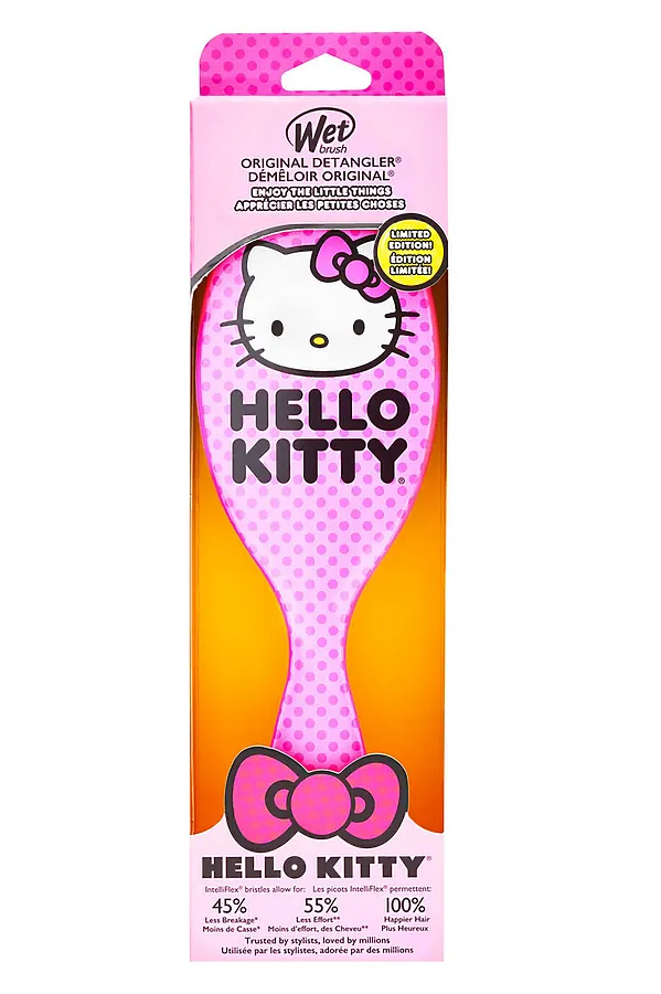 Wet Brush Расчёска для спутанных волос / Original Detangler Hello Kitty HK Face Pink KRISTALLER, розовый - фото 2