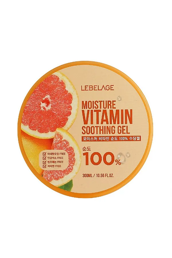 Lebelage Увлажняющий гель с грейпфрутом / Moisture Vitamin 100% Soothing Gel, 300 мл KRISTALLER, бесцветный - фото 2