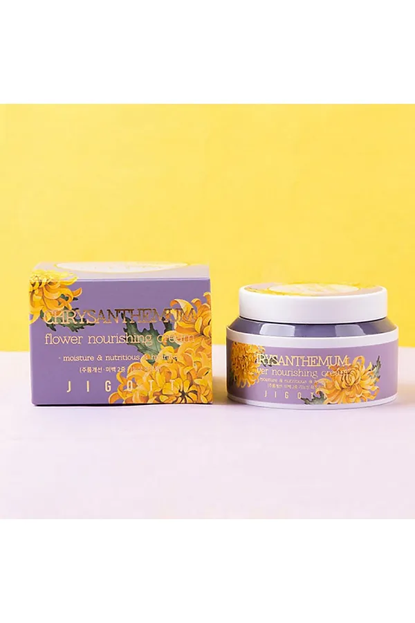 Jigott Питательный крем для лица с экстрактом хризантемы / Chrysanthemum Flower Nourishing Cream, 100 мл KRISTALLER, хризантема - фото 2