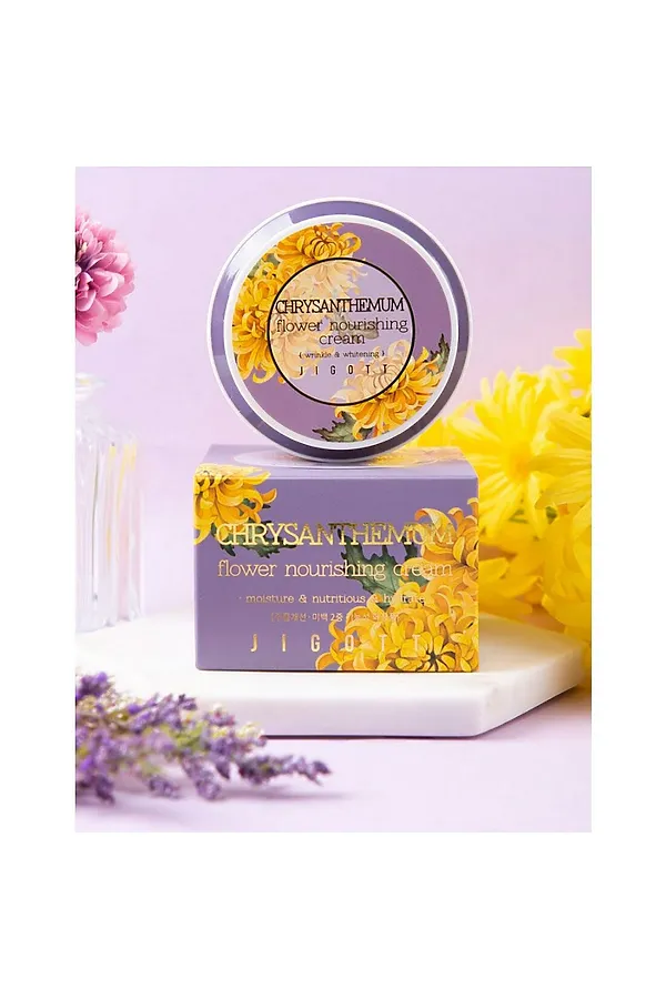 Jigott Питательный крем для лица с экстрактом хризантемы / Chrysanthemum Flower Nourishing Cream, 100 мл KRISTALLER, хризантема - фото 2