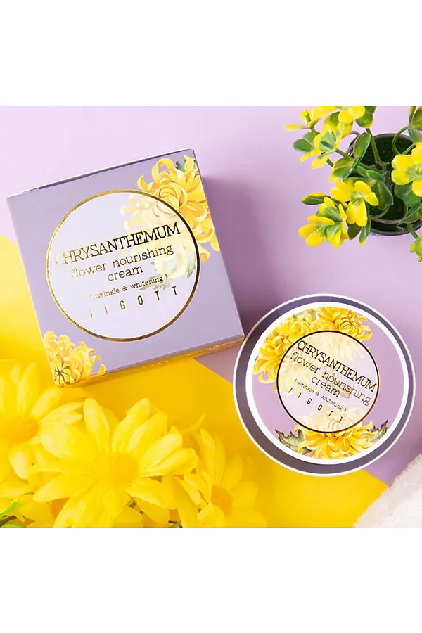 Jigott Питательный крем для лица с экстрактом хризантемы / Chrysanthemum Flower Nourishing Cream, 100 мл KRISTALLER, хризантема - фото 2