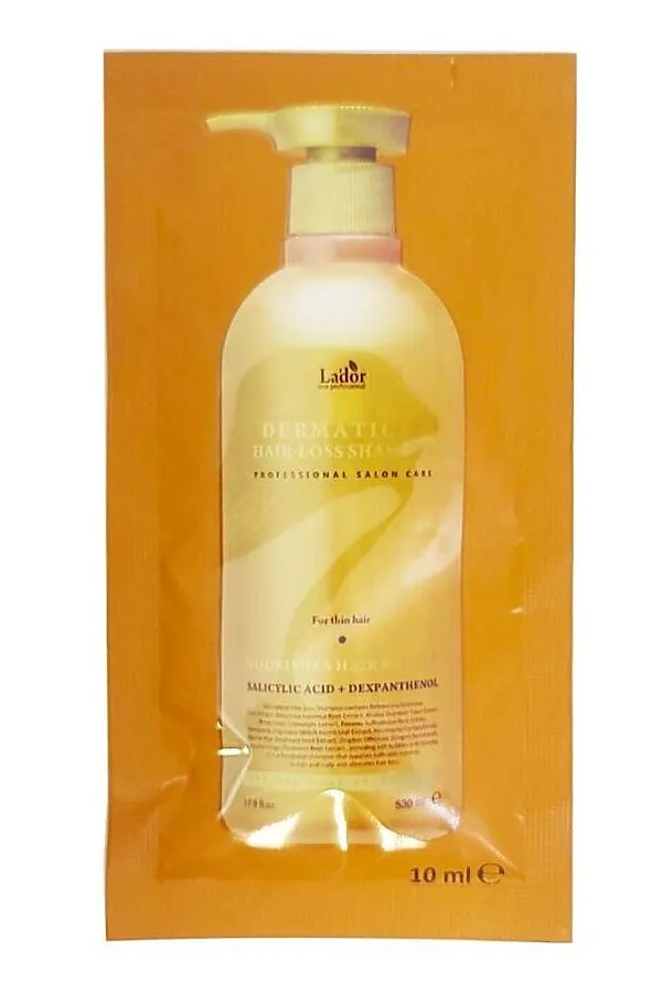 Lador Шампунь укрепляющий для тонких волос / Dermatical Hair-Loss Shampoo For Thin Hair Pouch, 10 мл KRISTALLER, бесцветный - фото 2