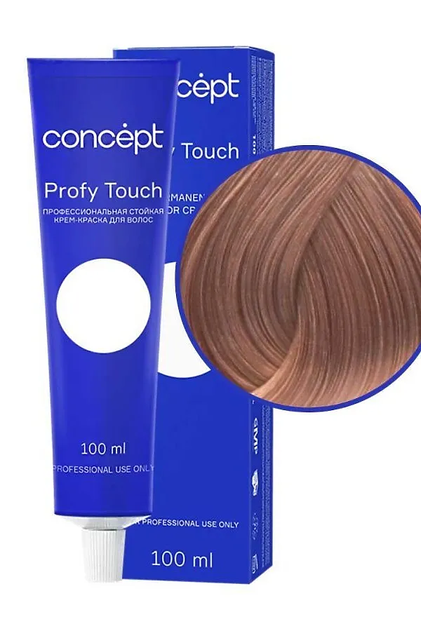 Concept Profy Touch 9.75 Профессиональный крем-краситель для волос, светлый карамельный блондин, 100 мл KRISTALLER, светлый карамельный блондин - фото 2