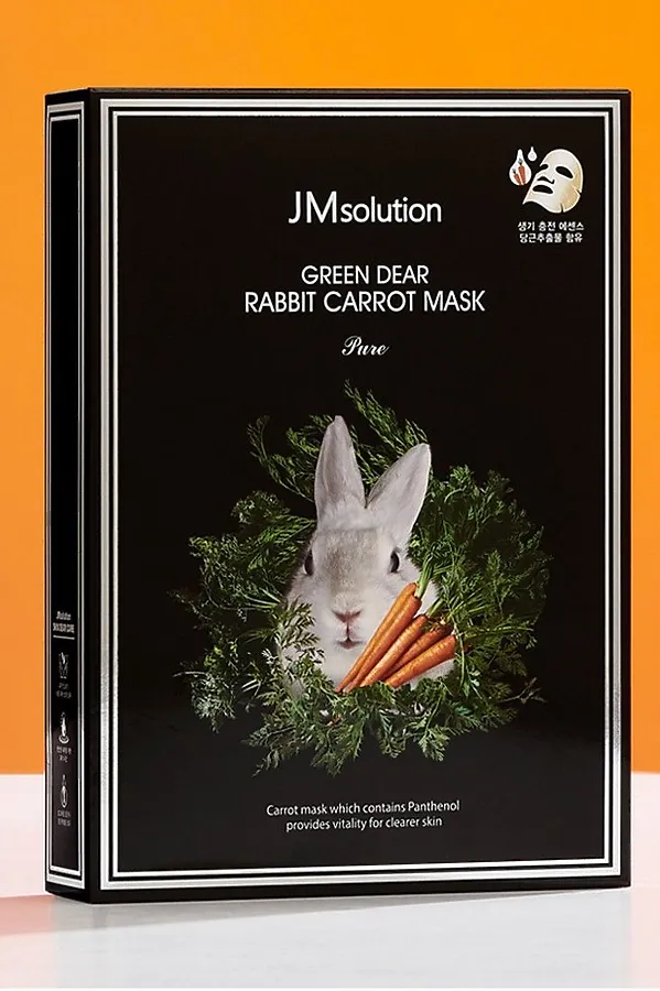 JMsolution Успокаивающая тканевая маска с экстрактом моркови / Green Dear Rabbit Carrot Mask, 30 мл KRISTALLER, морковь - фото 2