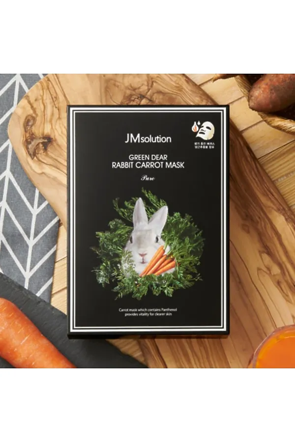 JMsolution Успокаивающая тканевая маска с экстрактом моркови / Green Dear Rabbit Carrot Mask, 30 мл KRISTALLER, морковь - фото 2