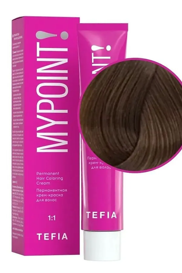 TEFIA Mypoint 7.0 Перманентная крем-краска для волос / Блондин натуральный, 60 мл KRISTALLER, блондин натуральный - фото 2
