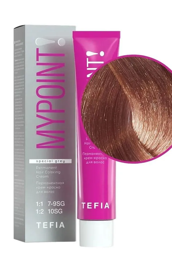 TEFIA Mypoint Special Grey 9.80 Перманентная крем-краска для седых волос / Очень светлый блондин коричневый, 60 мл KRISTALLER, очень светлый блондин коричневый - фото 2