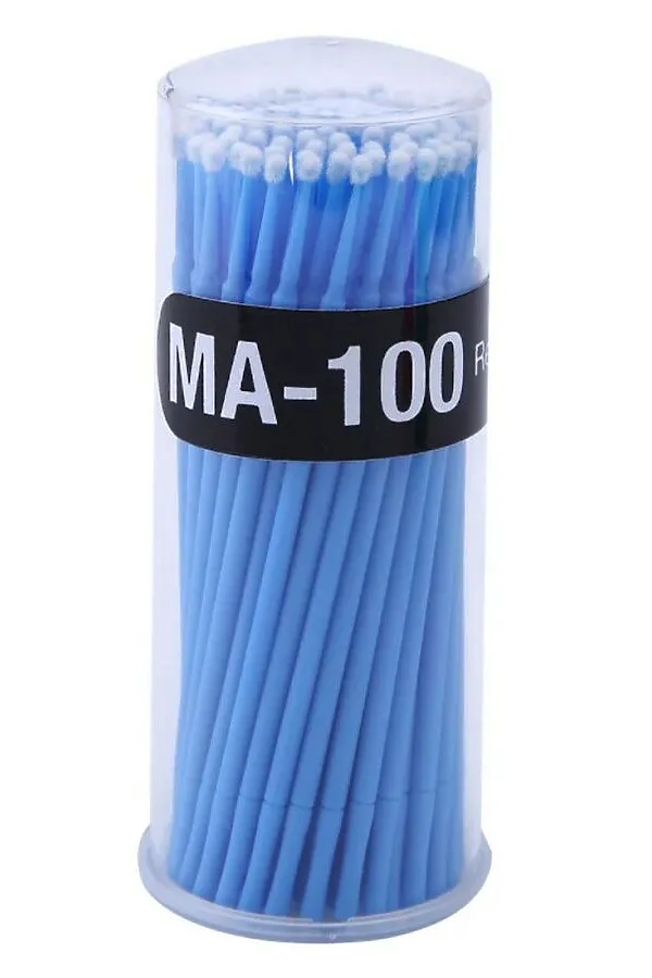Kristaller Микробраши одноразовые для нанесения растворов / MA-100 Regular, синий, 100 шт KRISTALLER, голубой - фото 2