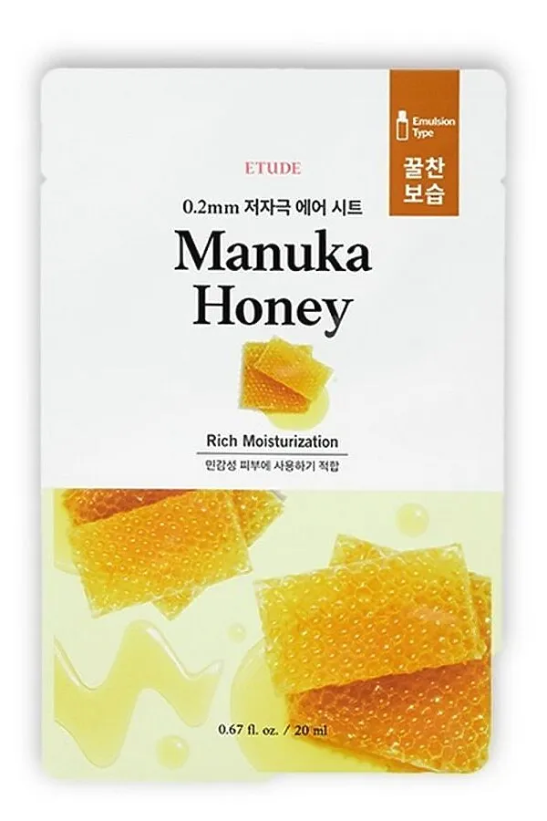 Etude Тканевая маска для лица с экстрактом меда манука / 0.2 Therapy Air Mask Manuka Honey, 20 мл KRISTALLER, белый - фото 2