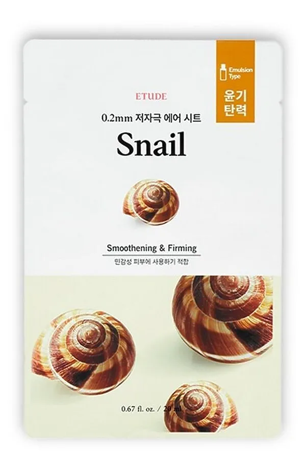 Etude Тканевая маска с фильтратом слизи улитки / 0.2 Therapy Air Mask Snail, 20 мл KRISTALLER, белый - фото 2