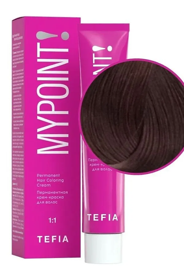 TEFIA Mypoint 6.48 Перманентная крем-краска для волос / Темный блондин медно-коричневый, 60 мл KRISTALLER, темный блондин медно-коричневый - фото 2