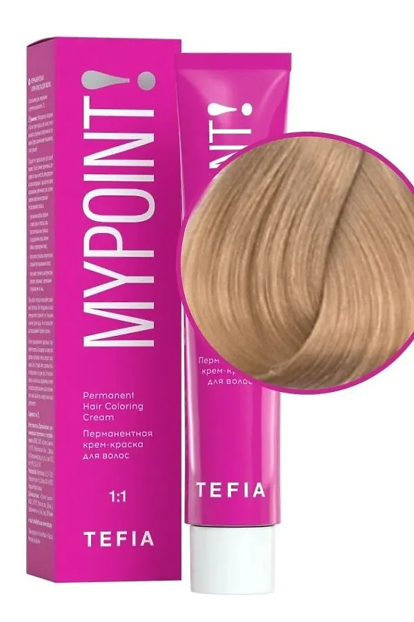 TEFIA Mypoint 9.37 Перманентная крем-краска для волос / Очень светлый блондин золотисто-фиолетовый, 60 мл KRISTALLER, очень светлый блондин золотисто-фиолетовый - фото 2