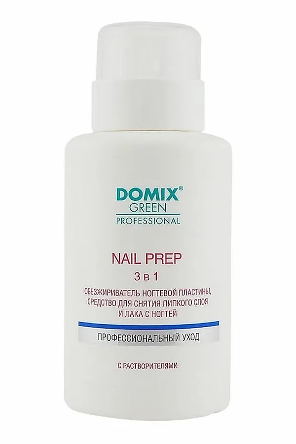 Domix Green Professional Обезжириватель и средство для снятия липкого слоя и лака для ногтей с помпой / Nail Prep 3 в 1, 255 мл KRISTALLER, прозрачный - фото 2