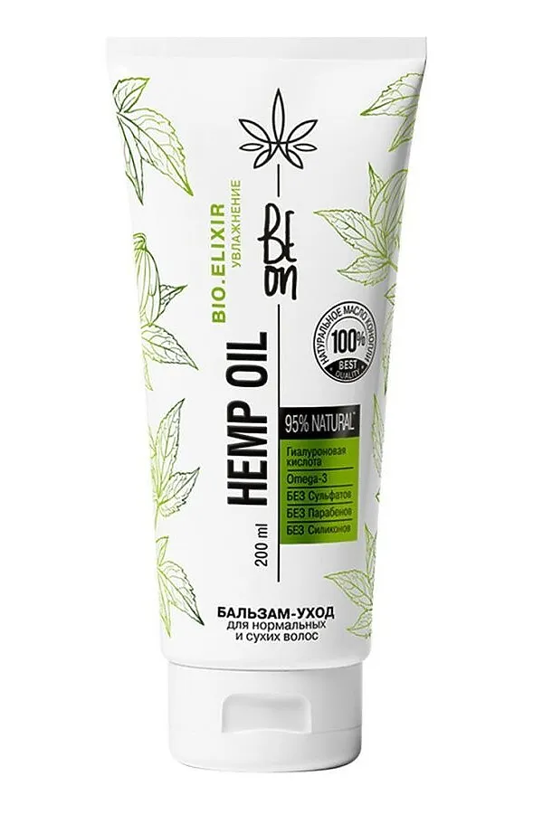 BeOn Бальзам-уход  для нормальных и сухих волос увлажняющий / Hemp Oil, 200 мл KRISTALLER, белый - фото 2