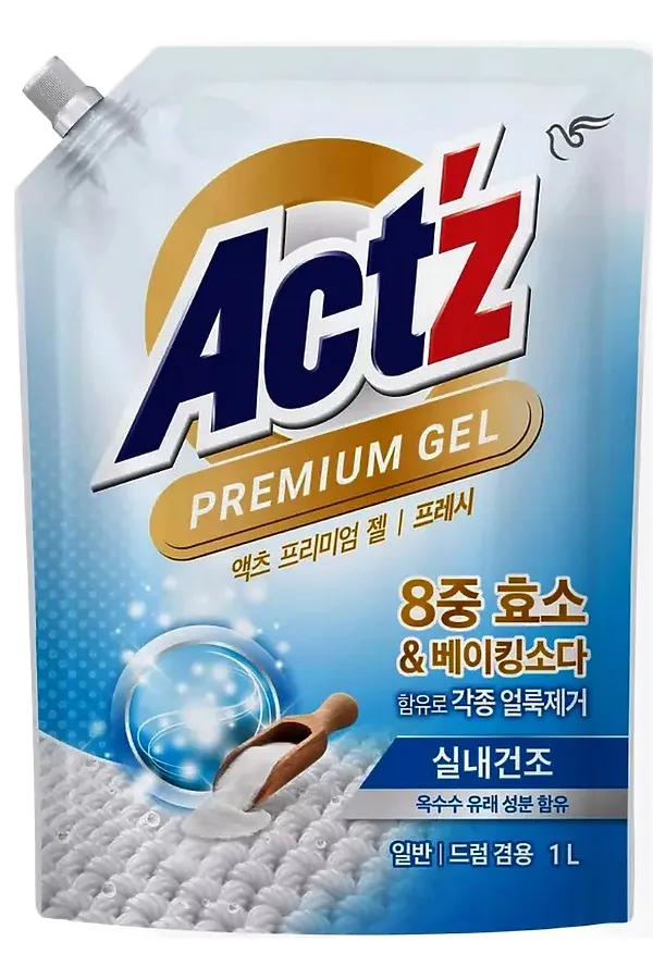 PIGEON Концентрированный гель для стирки с ароматом мяты / Act'z Premium Fresh, 1000 мл KRISTALLER, голубой - фото 2