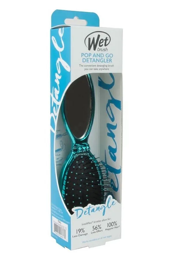 Wet Brush Расчёска для спутанных волос мини раскладная BWR823ECTE, бирюзовый KRISTALLER, бирюзовый - фото 2