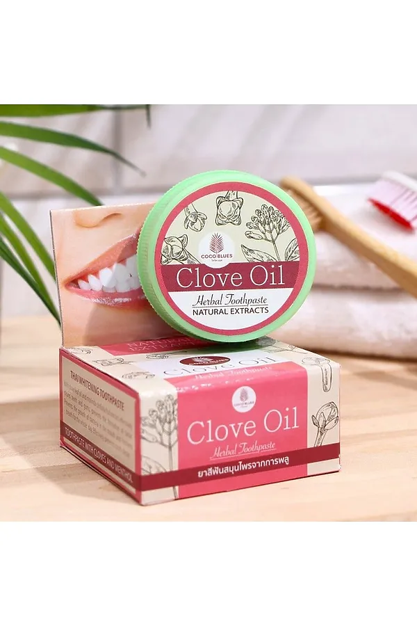 Coco Blues Травяная зубная паста гвоздика и ментол / Clove Oil Herbal Toothpaste, 30 г KRISTALLER, гвоздика и ментол - фото 2