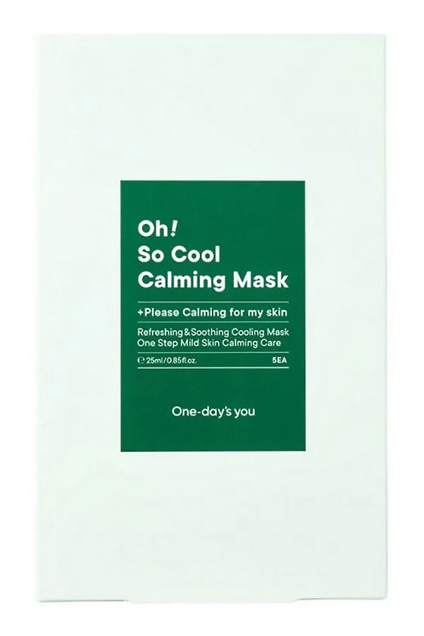 One-day's you Успокаивающие тканевые маски / Oh! So Cool Calming Mask, 5 шт. KRISTALLER, зеленый - фото 2