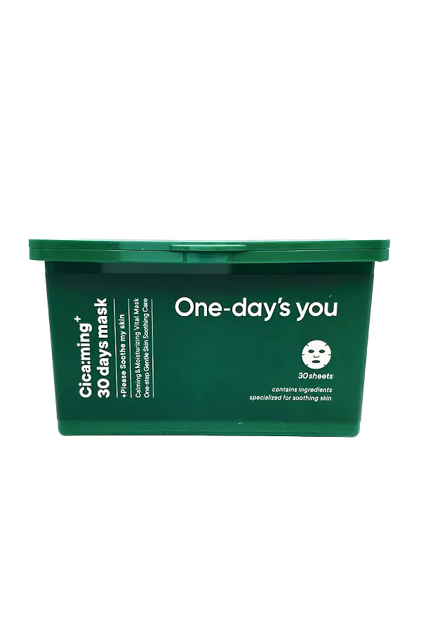 One-day’s you Набор тканевых масок для лица с центеллой / Cica:ming 30 days mask, 30 шт./наб. KRISTALLER, зеленый - фото 2