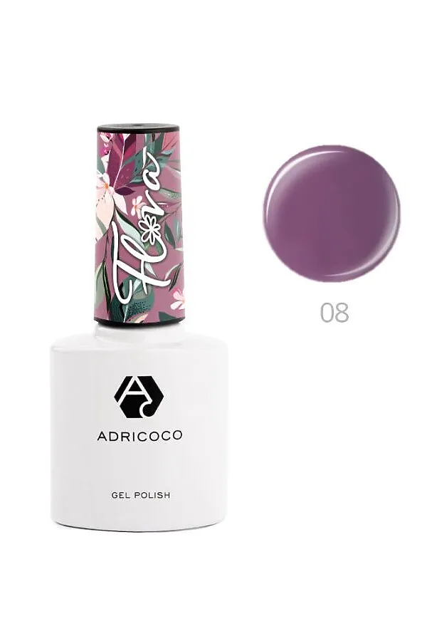 ADRICOCO Гель-лак для ногтей / Flora №08, королевская орхидея, 8 мл KRISTALLER, №08, королевская орхидея - фото 2