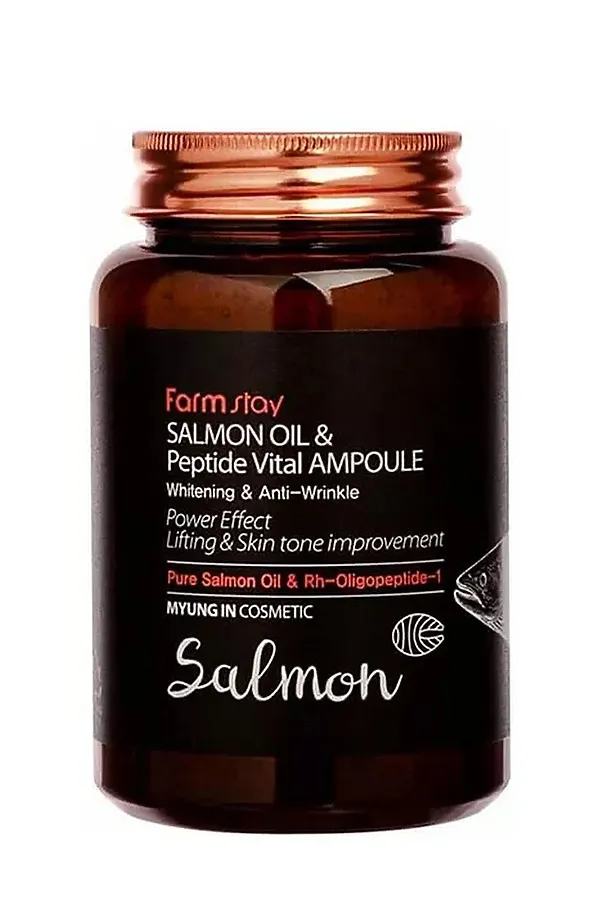 Farm Stay Ампульная сыворотка для лица с маслом лосося и пептидами / Salmon Oil & Peptide Vital Ampoule, 250 мл KRISTALLER, коричневый - фото 2