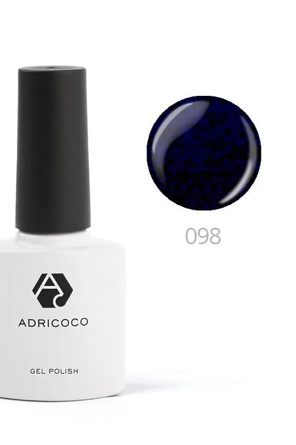 ADRICOCO Цветной гель-лак для ногтей №098, мерцающий черный василек, 8 мл KRISTALLER, №098, мерцающий черный василек - фото 2