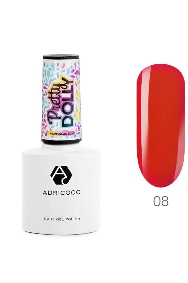 ADRICOCO Гель-лак для ногтей / Pretty dolly №08, неоновый ярко-розовый, 8 мл KRISTALLER, №08, неоновый ярко-розовый - фото 2