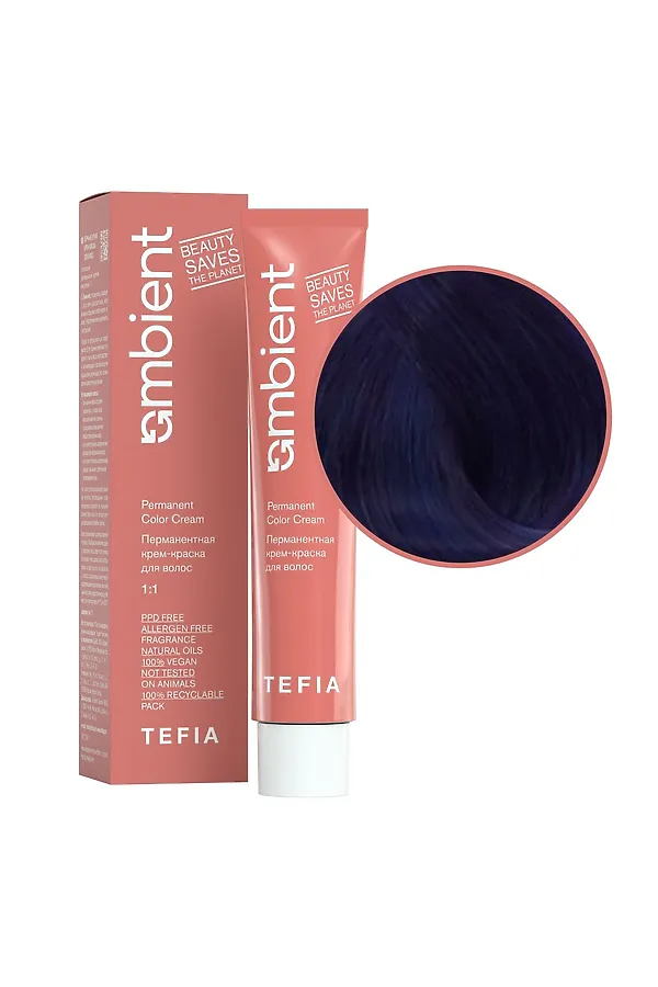 TEFIA  Ambient Перманентная крем-краска для волос / Синий корректор, 60 мл KRISTALLER, синий корректор - фото 2
