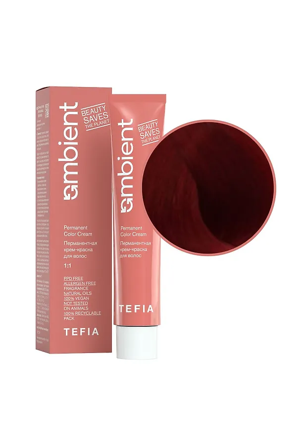 TEFIA  Ambient Перманентная крем-краска для волос / Красный корректор, 60 мл KRISTALLER, красный корректор - фото 2