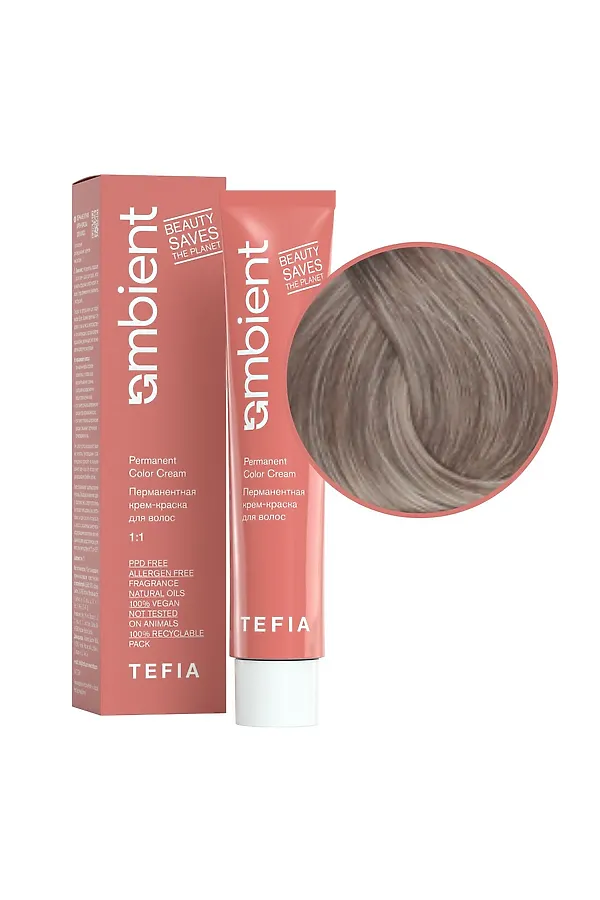 TEFIA  Ambient 8.17 Перманентная крем-краска для волос / Светлый блондин пепельно-фиолетовый, 60 мл KRISTALLER, светлый блондин пепельно-фиолетовый - фото 2