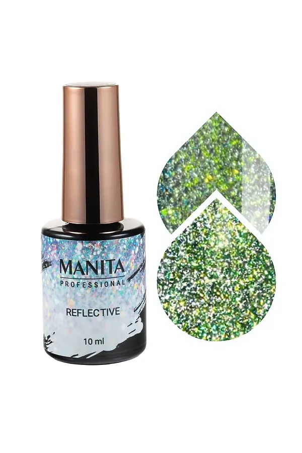 Manita Professional Гель-лак для ногтей светоотражающий с хлопьями юки / Multichrome Reflective №06, 10 мл KRISTALLER, №06 - фото 2