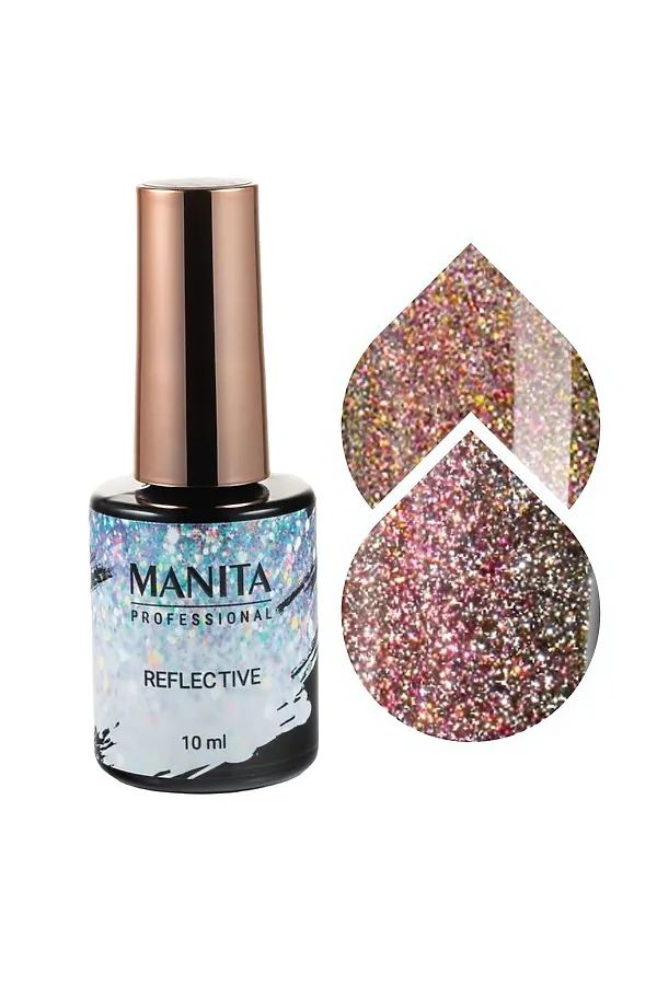 Manita Professional Гель-лак для ногтей светоотражающий с хлопьями юки / Multichrome Reflective №02, 10 мл KRISTALLER, №02 - фото 2