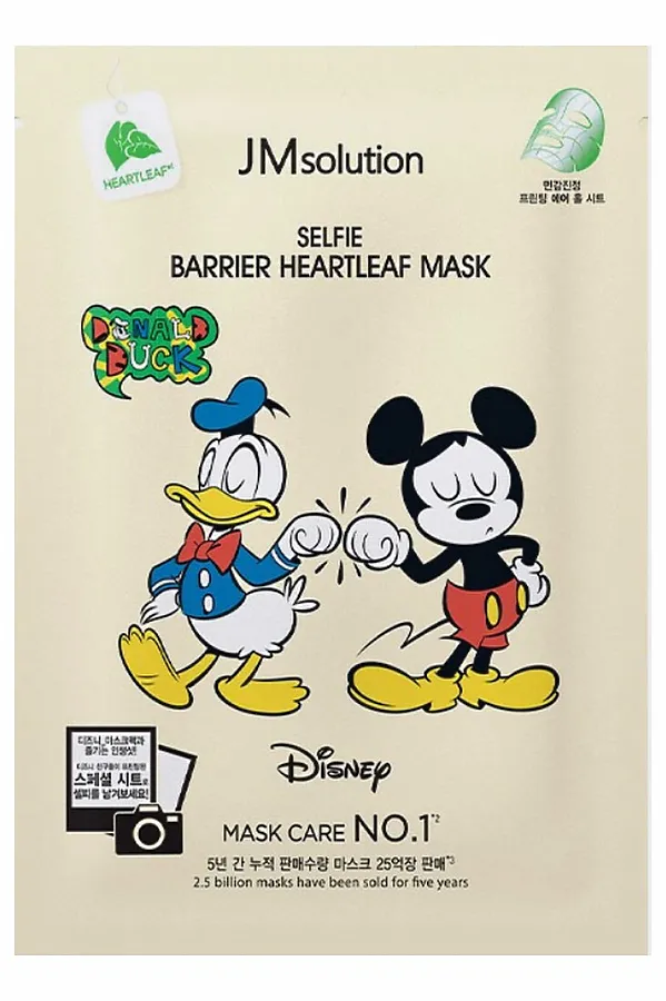 JMsolution Маска тканевая успокаивающая с экстрактом хауттюйнии / Disney Collection Selfie Barrier Heartleaf Mask, 30 мл KRISTALLER, белый - фото 2