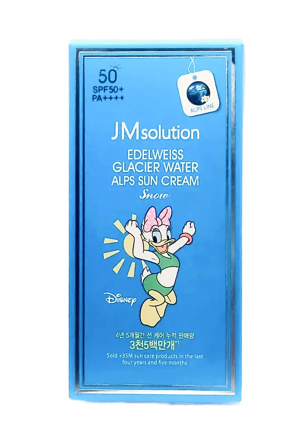 Jmsolution Охлаждающий солнцезащитный крем / Edelweiss Glacier Water Alps Moist Suncream Snow SPF50+/PA++++ Disney Daisy Duck, 50 мл KRISTALLER, белый - фото 2