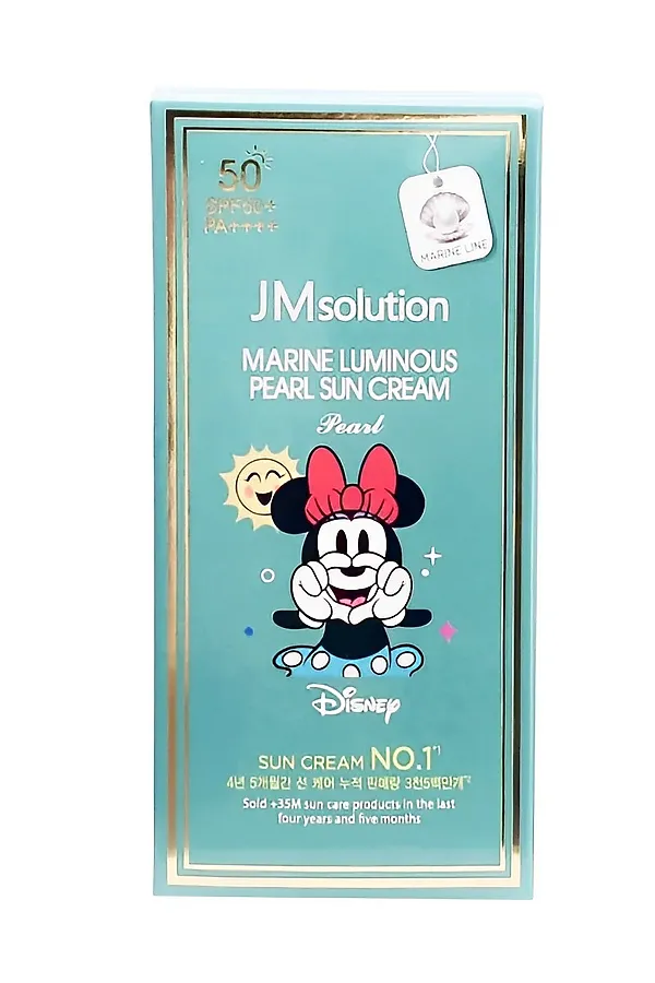 Jmsolution Увлажняющий солнцезащитный крем с жемчугом / Marine Luminous Pearl Sun Cream Pearl SPF50+/PA++++ Disney Minnie, 50 мл KRISTALLER, белый - фото 2