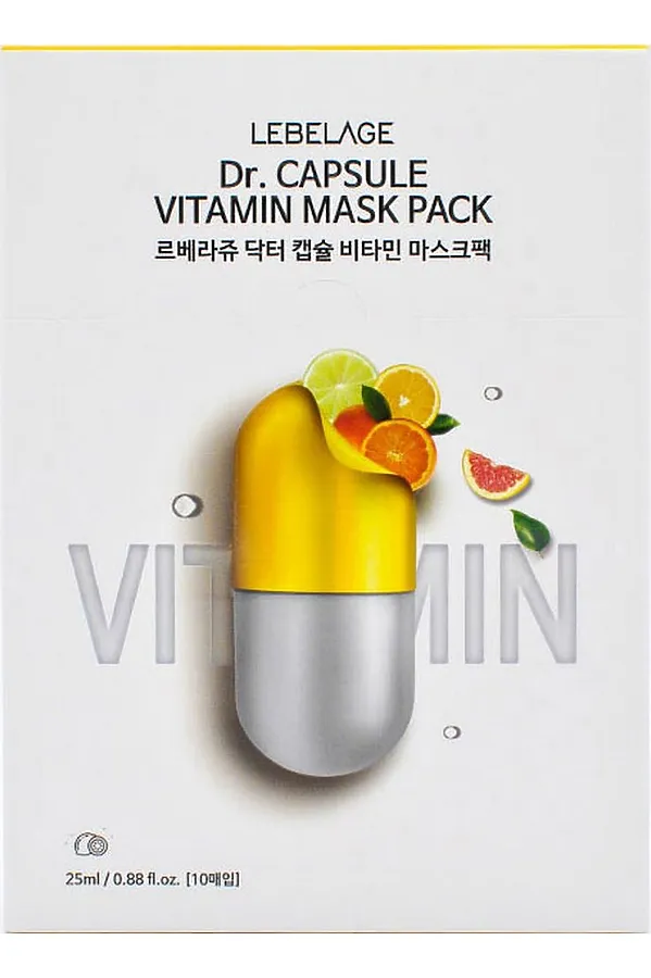 Lebelage Тканевая маска с витаминами / Dr. Capsule Vitamin Mask Pack, 25 мл KRISTALLER, белый - фото 2