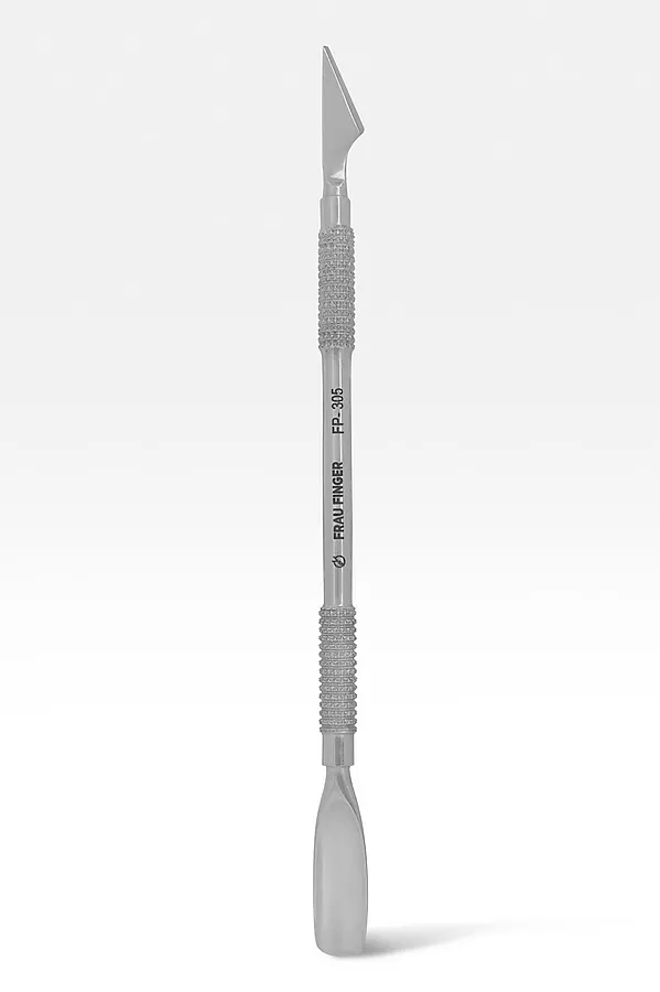 Frau Finger Пушер для маникюра двусторонний / Classic FP-305SP, глянцевый, 12 см KRISTALLER, серый - фото 2