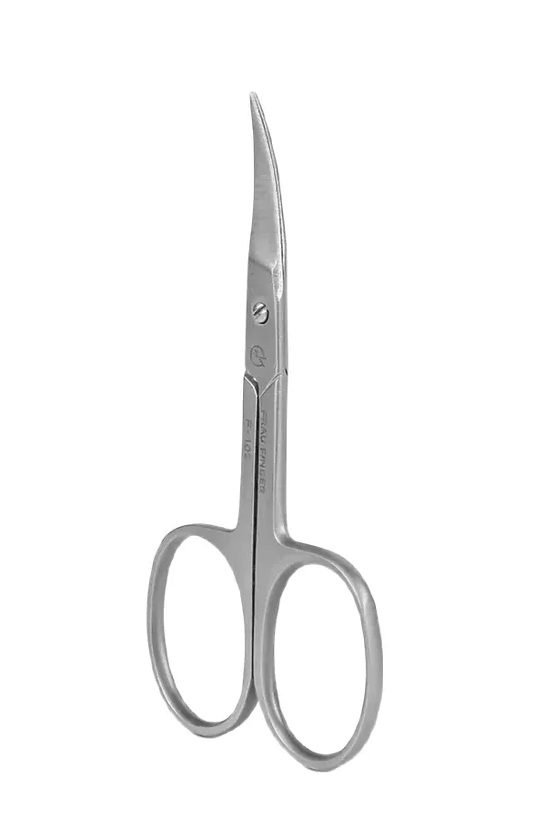 Frau Finger Ножницы маникюрные для ногтей изогнутые / Classic FS-102DP, матовые, ручная заточка, 9 см KRISTALLER, серый - фото 2