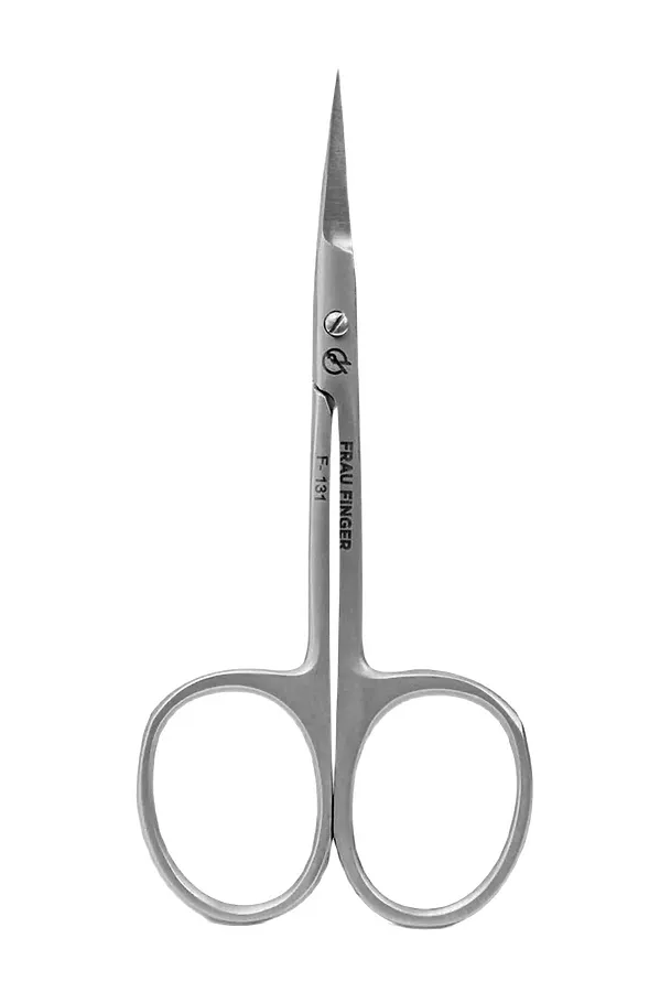 Frau Finger Ножницы маникюрные для кутикулы изогнутые / Classic FS-131DP, матовые, ручная заточка, 10 см KRISTALLER, серый - фото 2